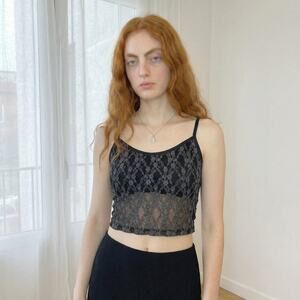 Vintage Parisian Sheer Lace Cami (S)